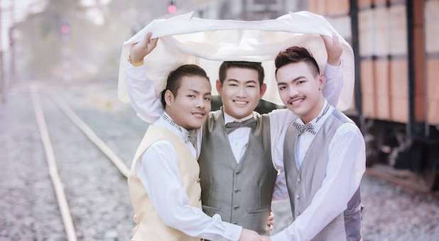 On Valentine's Day, three men in Thailand were