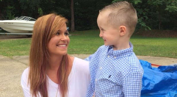 Ava Faulk with her son, Josiah Duncan