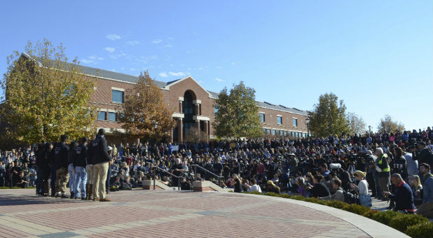 Members of Concerned Students gather at the University of Missouri.