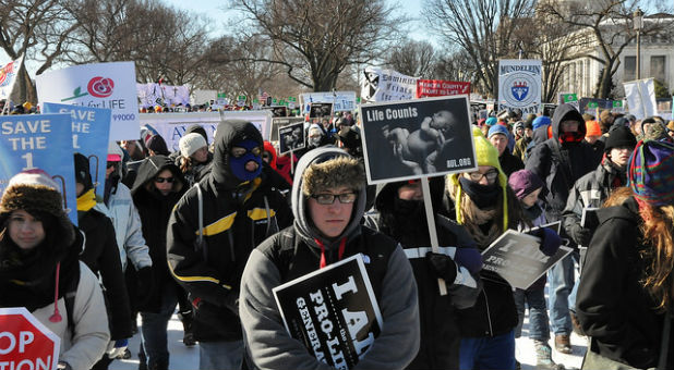 Participants in a March for Life rally.