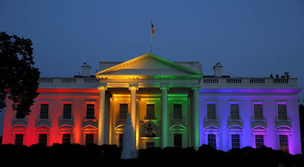 Rainbow-Colored White House