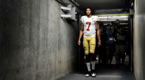 San Francisco 49ers quarterback Colin Kaepernick (7) walks into the tunnel after the game against the San Diego Chargers at Qualcomm Stadium.