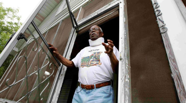 Louis Brooks at his house in the Lincoln Park neighborhood in Thomaston, Georgia,