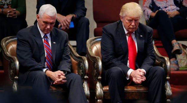 President-elect Donald Trump and Vice President-elect Mike Pence Praying