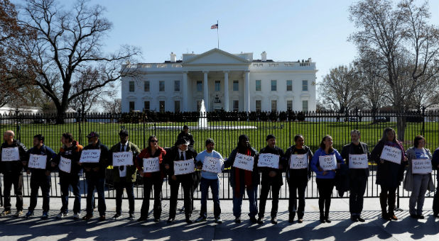 Protesters demonstrate against U.S. President Donald Trump