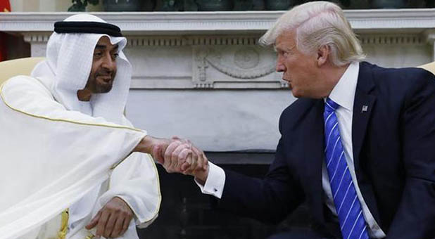 President Donald Trump and UAE Crown Prince Sheikh Mohammed bin Zayed al-Nahyan