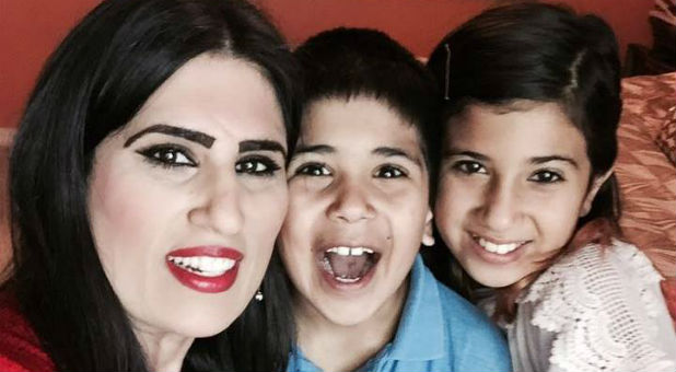 Naghmeh Panahi with her children.