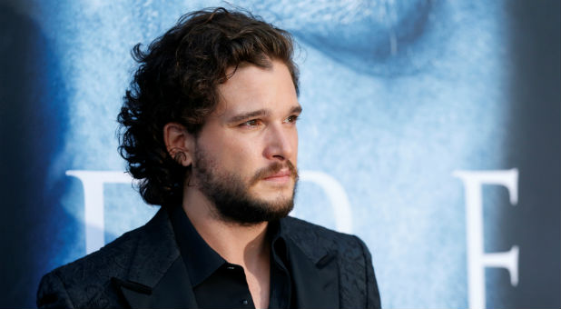 Cast member Kit Harington poses at a premiere for season 7 of the television series