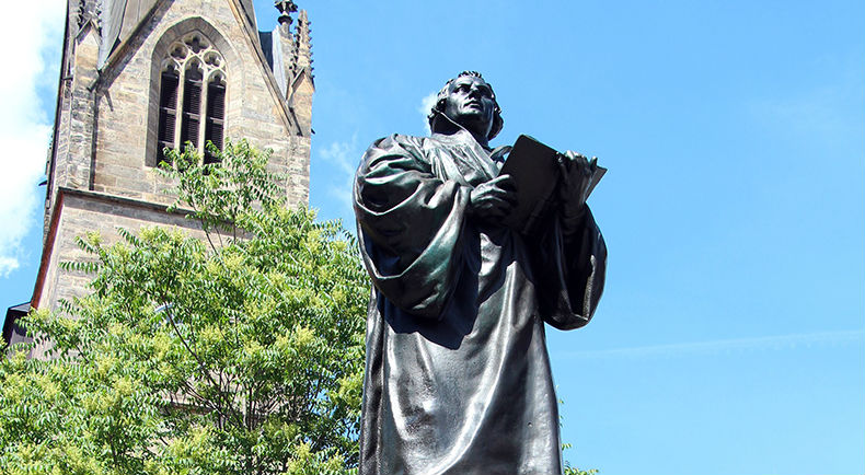 A statue of Martin Luther in Erfurt, Germany.