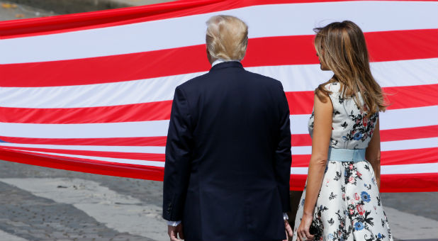 President Donald Trump with his wife, Melania.