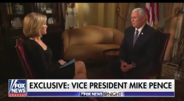 Mike Pence, right, on Fox News.