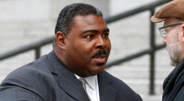 Pastor Trevon Gross leaves the Manhattan Federal Courthouse in New York City.