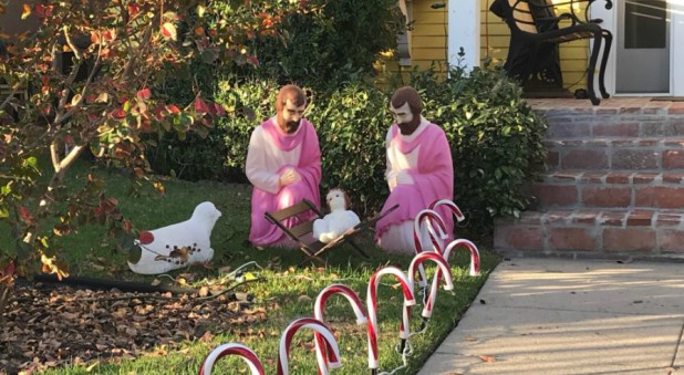 Gay Nativity Scene Features Baby Jesus With Two Josephs