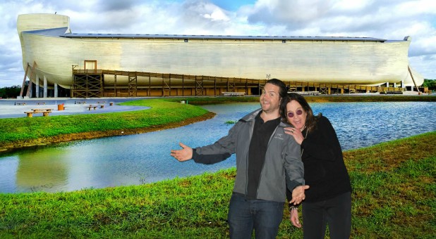 Ozzy Osbourne, right, with his son, Jack, at the Ark Encounter.