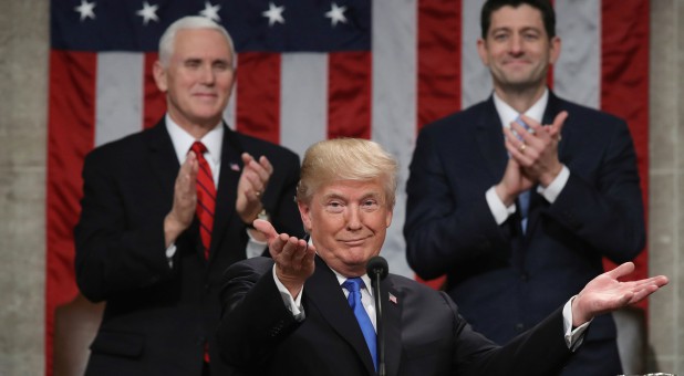 President Donald Trump delivers his first State of the Union address.