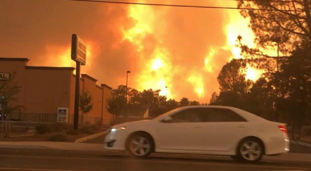 Angie Cox snapped this picture while evacuating her neighborhood. She's still waiting to return.