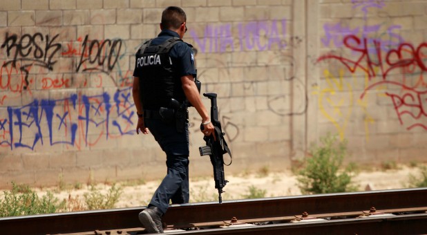 A police officer in Ciudad Juarez, Mexico.