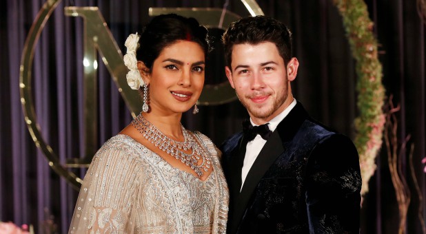Nick Jonas with his wife, Priyanka Chopra.