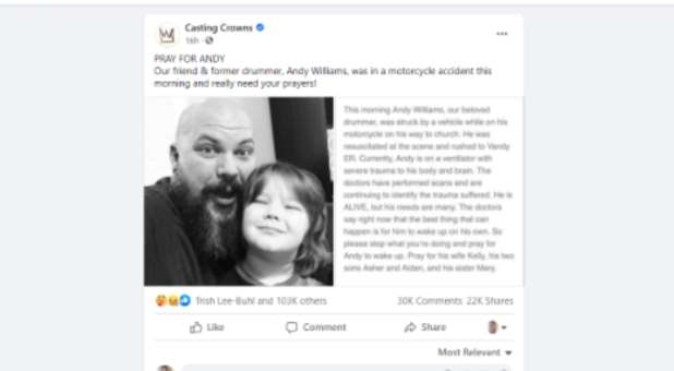 images Andy Williams Casting Crowns Facebook