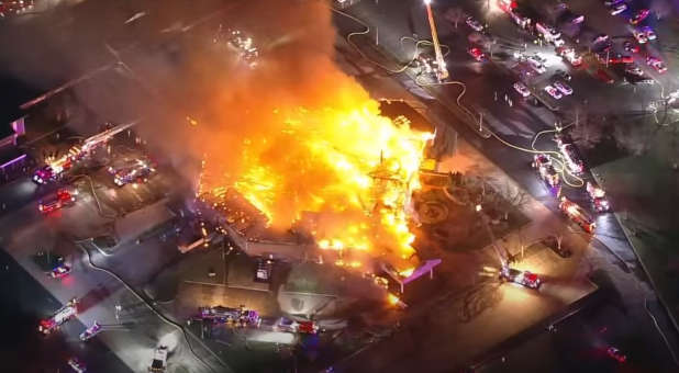 Massive 8-Alarm Fire Engulfs Church