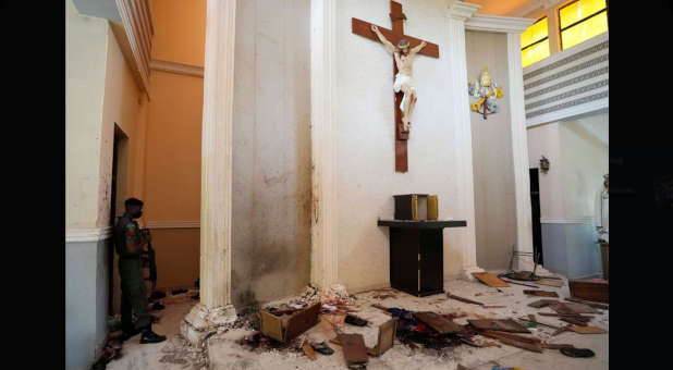 A church targeted during the Christmas attack in Nigeria.